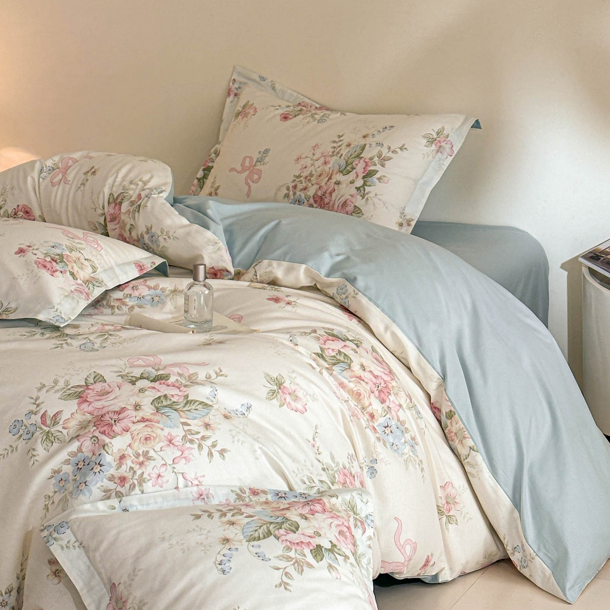 91家纺网 家纺一手货源 找家纺 涵宸家纺 2026新款全棉印花花卉四件套 花田洛