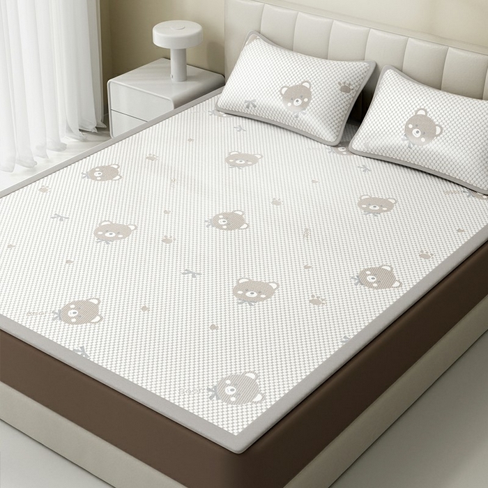 步步高席业 2026新款熊猫小冰熊冰豆豆席凉席 小熊