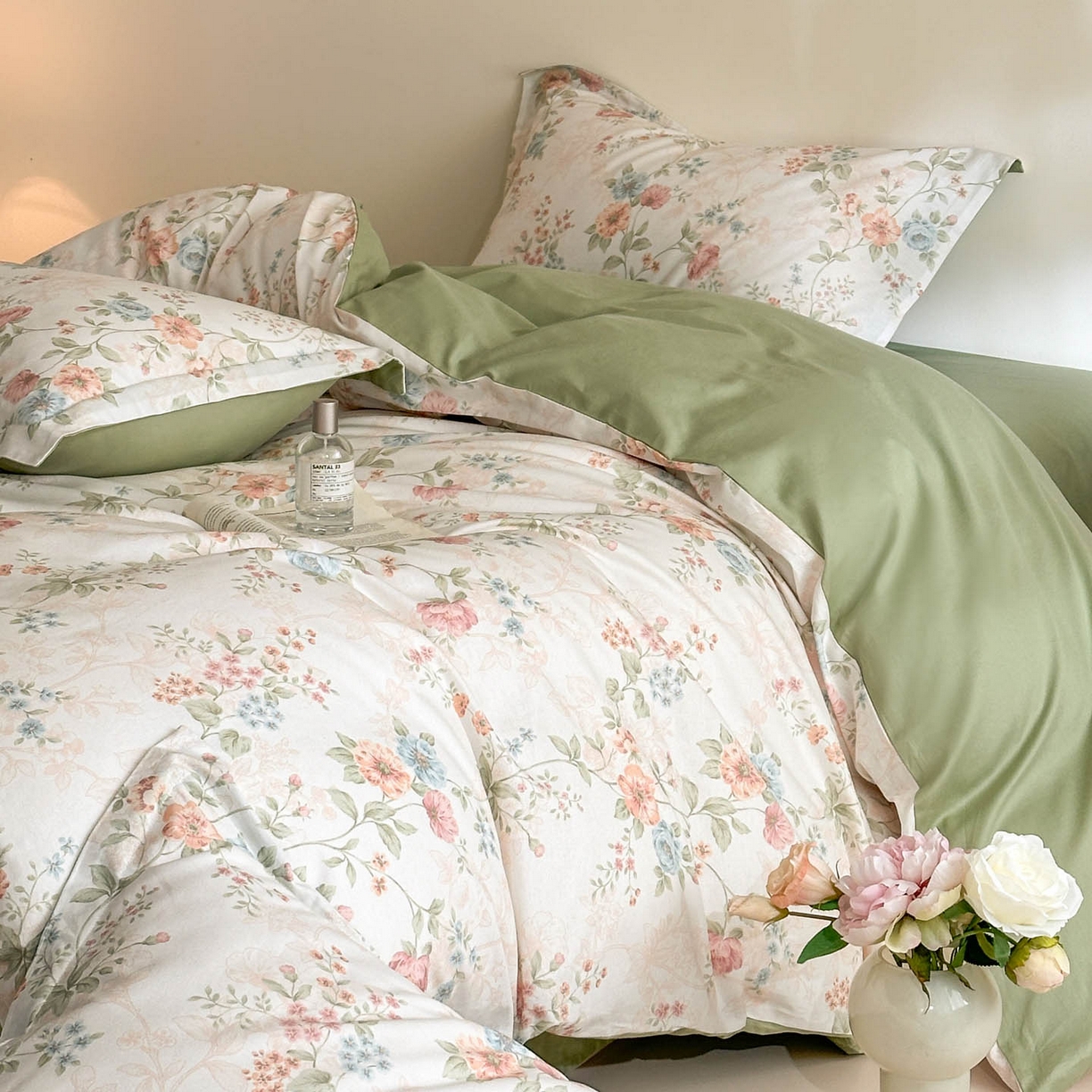 91家纺网 家纺一手货源 找家纺 涵宸家纺 2026新款全棉印花花卉四件套 旷野风眠