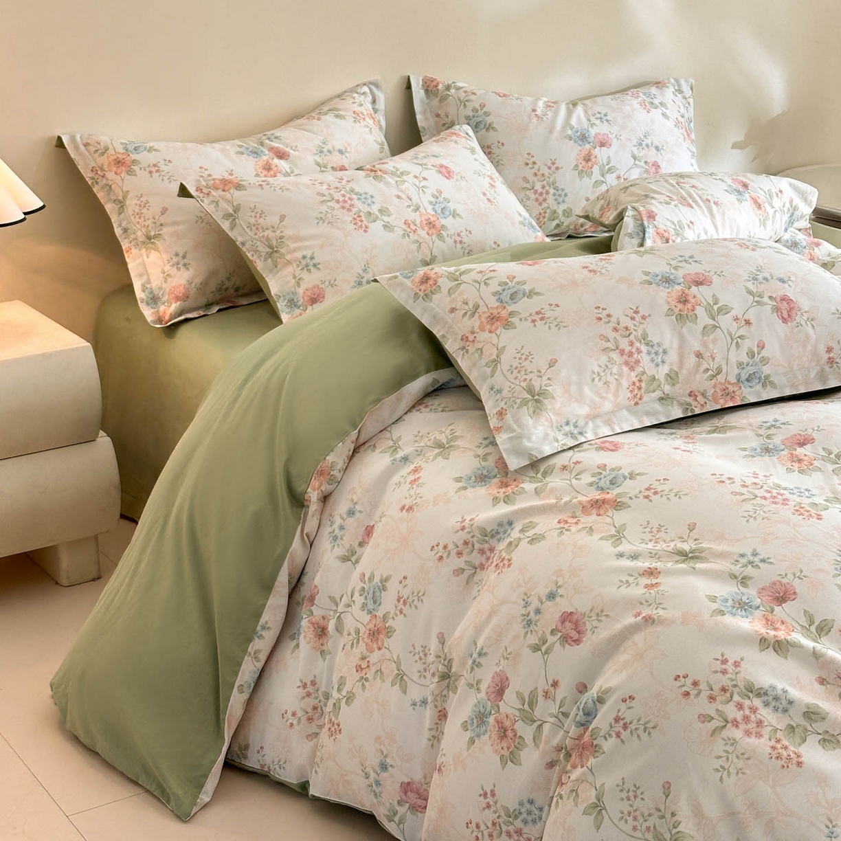 91家纺网 家纺一手货源 找家纺 涵宸家纺 2026新款全棉印花花卉四件套 旷野风眠