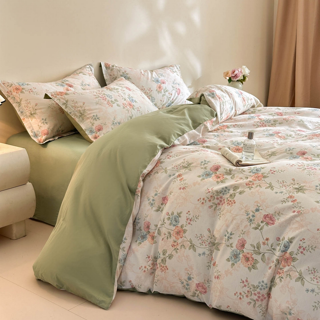 91家纺网 家纺一手货源 找家纺 涵宸家纺 2026新款全棉印花花卉四件套 旷野风眠