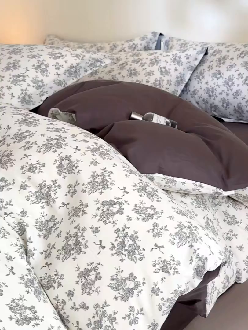 91家纺网 家纺一手货源 找家纺 涵宸家纺 2026新款全棉印花花卉四件套 黎梦