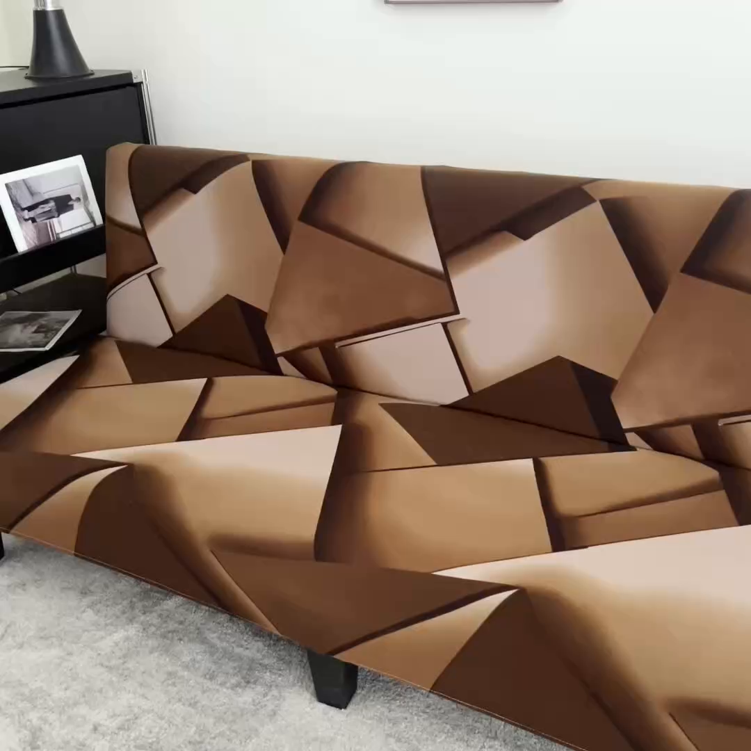 91家纺网 家纺一手货源 找家纺 雅竹家纺 牛奶丝印花沙发床套 方糖-咖