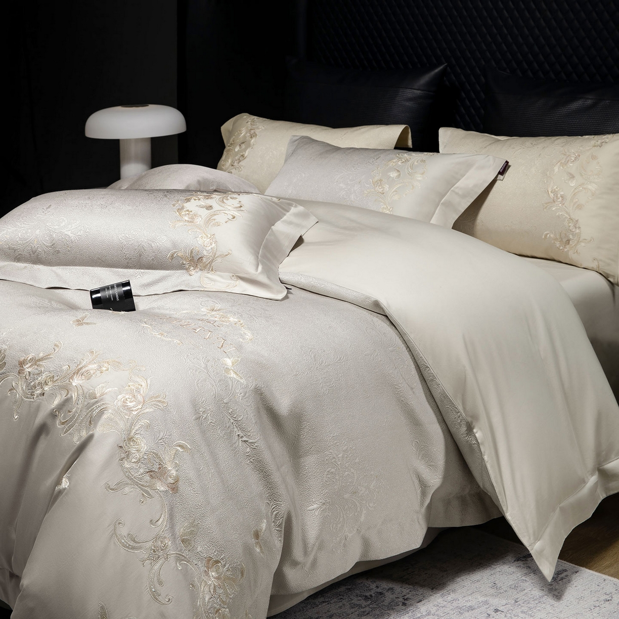 91家纺网 家纺一手货源 找家纺 （总）乔利卡沃 2026高端新品A类100支长绒棉纯棉四件套100全棉厚织提花高档重工刺绣被套床单床笠床上用品-觅棠