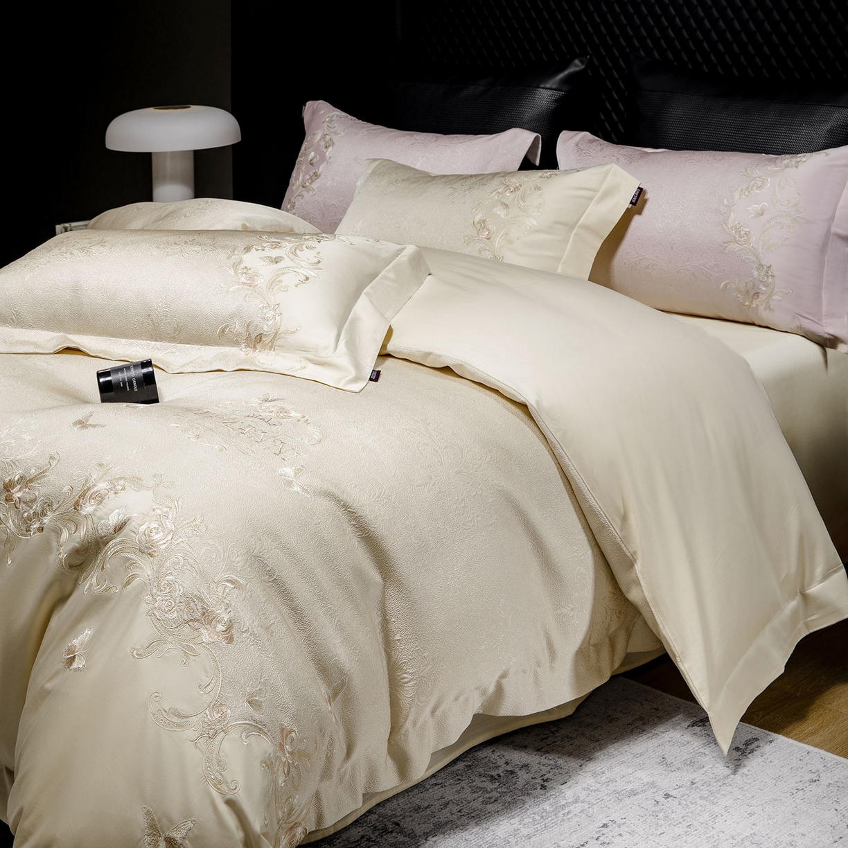 91家纺网 家纺一手货源 找家纺 （总）乔利卡沃 2026高端新品A类100支长绒棉纯棉四件套100全棉厚织提花高档重工刺绣被套床单床笠床上用品-觅棠