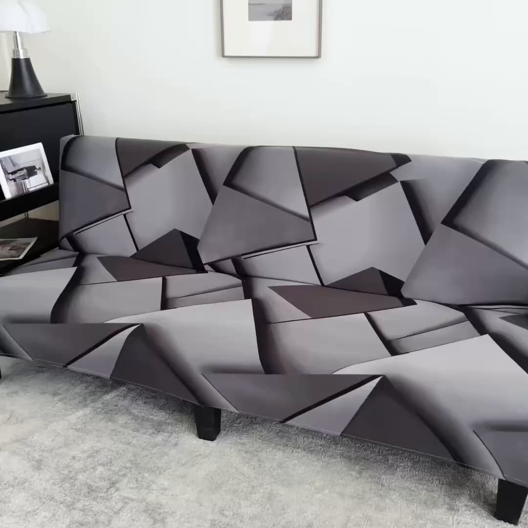 91家纺网 家纺一手货源 找家纺 雅竹家纺 牛奶丝印花沙发床套 方糖-深灰