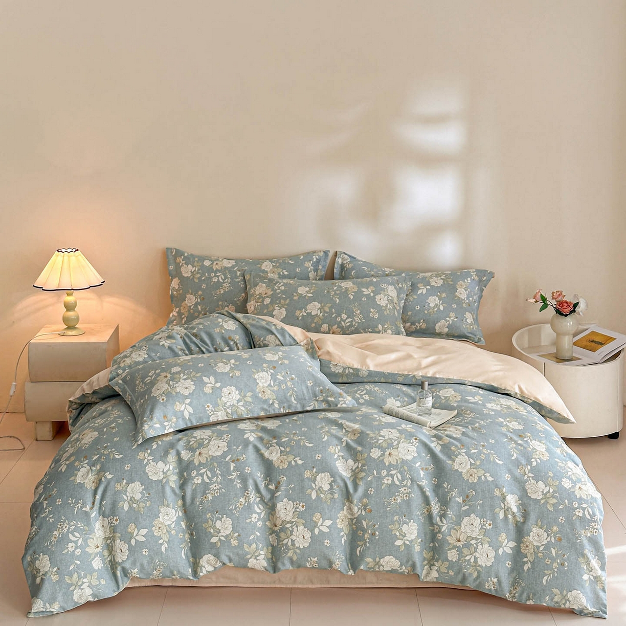 91家纺网 家纺一手货源 找家纺 涵宸家纺 2026新款全棉印花花卉四件套 陌上花开