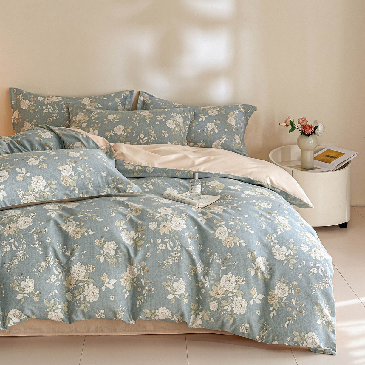 91家纺网 家纺一手货源 找家纺 涵宸家纺 2026新款全棉印花花卉四件套 陌上花开