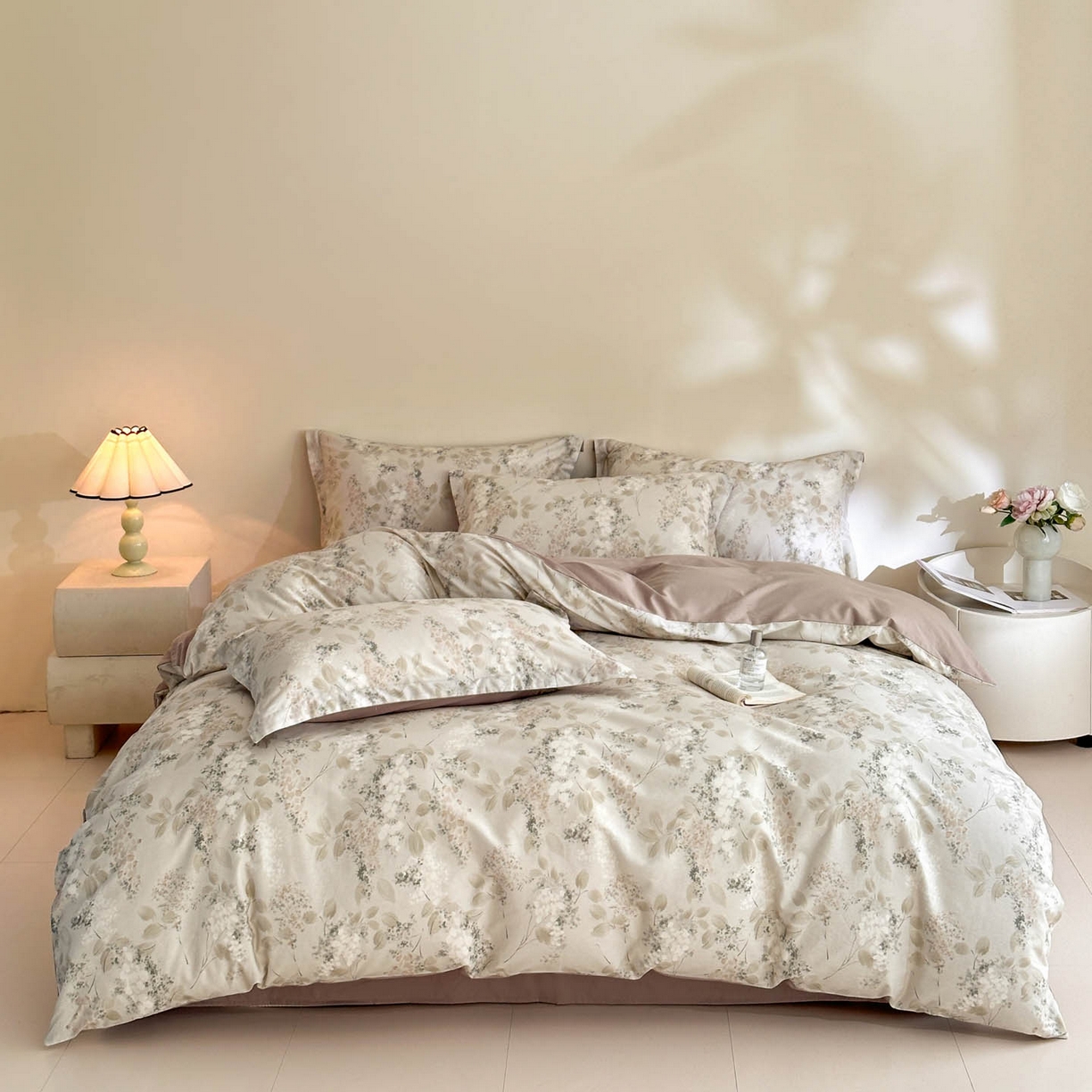 91家纺网 家纺一手货源 找家纺 涵宸家纺 2026新款全棉印花花卉四件套 秋晚云山