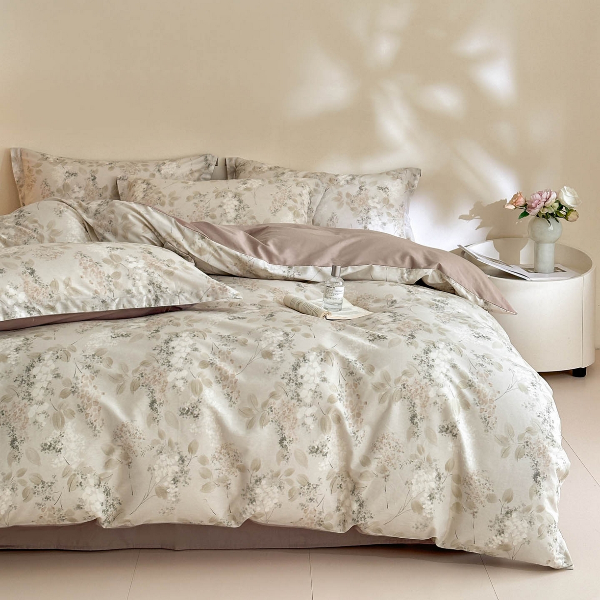 91家纺网 家纺一手货源 找家纺 涵宸家纺 2026新款全棉印花花卉四件套 秋晚云山