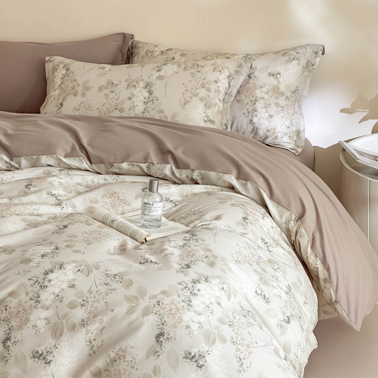 91家纺网 家纺一手货源 找家纺 涵宸家纺 2026新款全棉印花花卉四件套 秋晚云山