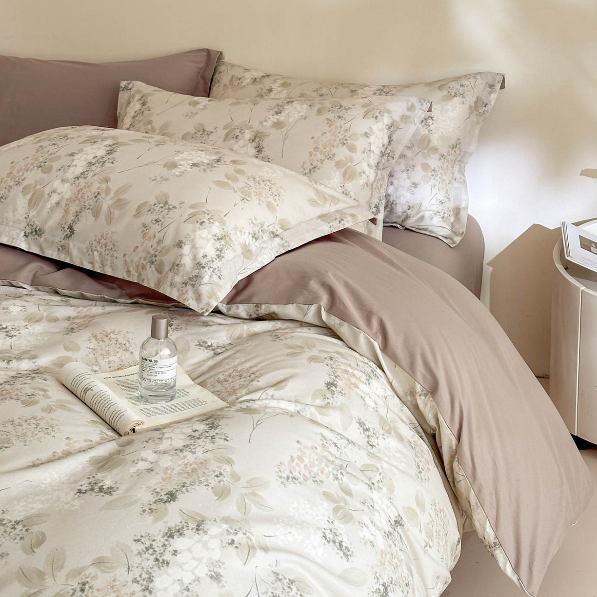 91家纺网 家纺一手货源 找家纺 涵宸家纺 2026新款全棉印花花卉四件套 秋晚云山