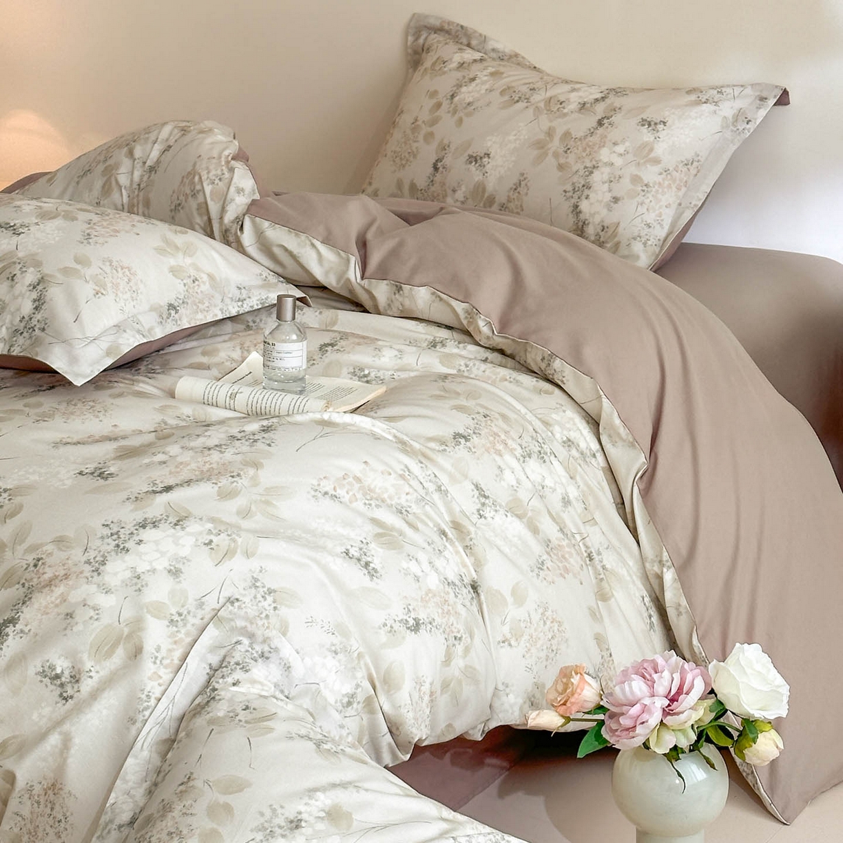 91家纺网 家纺一手货源 找家纺 涵宸家纺 2026新款全棉印花花卉四件套 秋晚云山