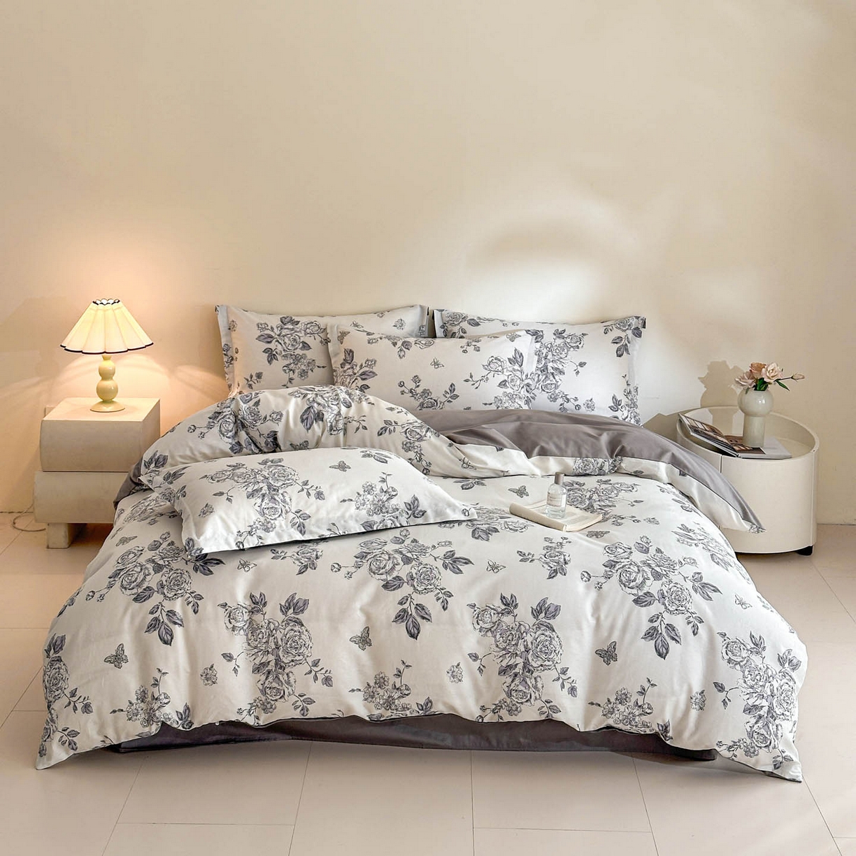 91家纺网 家纺一手货源 找家纺 涵宸家纺 2026新款全棉印花花卉四件套 秀丽