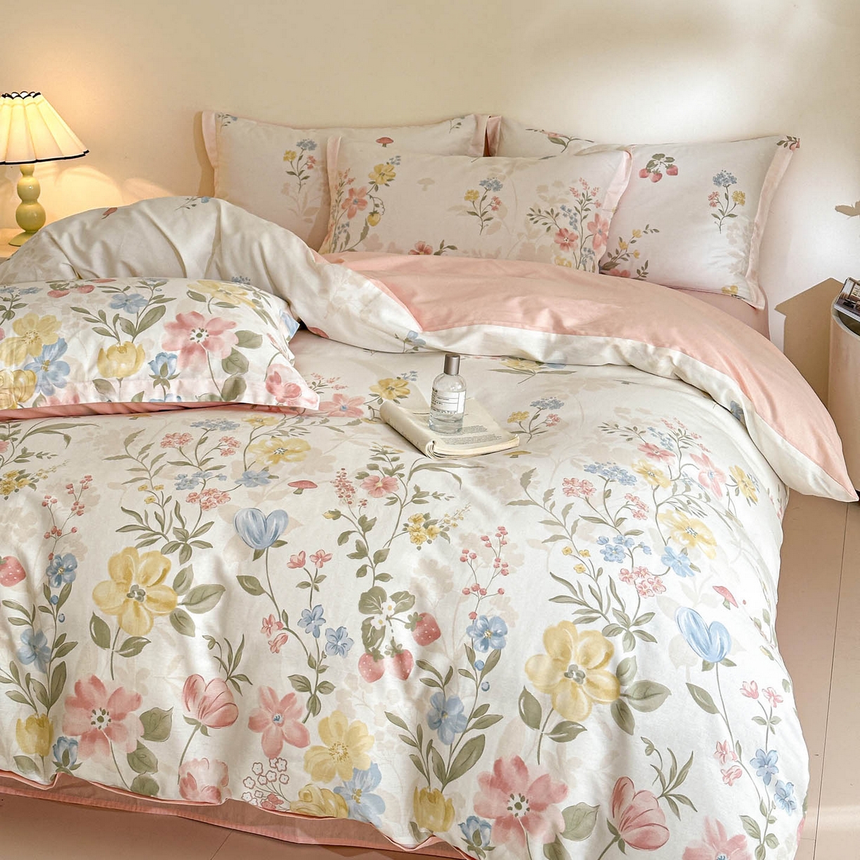 涵宸家纺 2026新款全棉印花花卉四件套 玉堂春