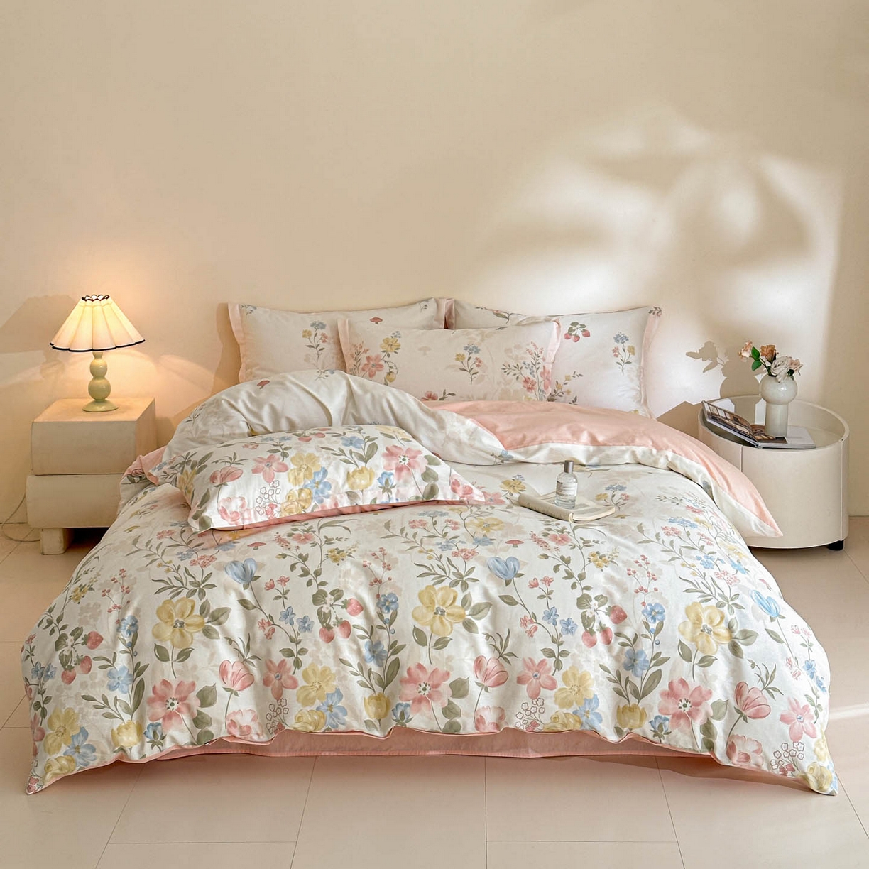 91家纺网 家纺一手货源 找家纺 涵宸家纺 2026新款全棉印花花卉四件套 玉堂春