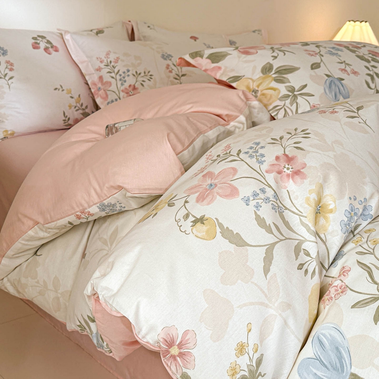 91家纺网 家纺一手货源 找家纺 涵宸家纺 2026新款全棉印花花卉四件套 玉堂春