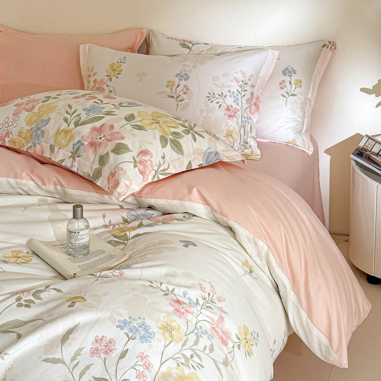 91家纺网 家纺一手货源 找家纺 涵宸家纺 2026新款全棉印花花卉四件套 玉堂春