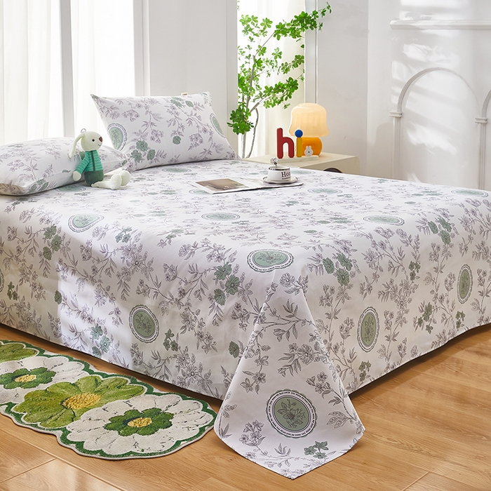 91家纺网 家纺一手货源 找家纺 蕾诺家纺 2026新款老粗布加厚全包防滑床单可组合三件套 蔷绯