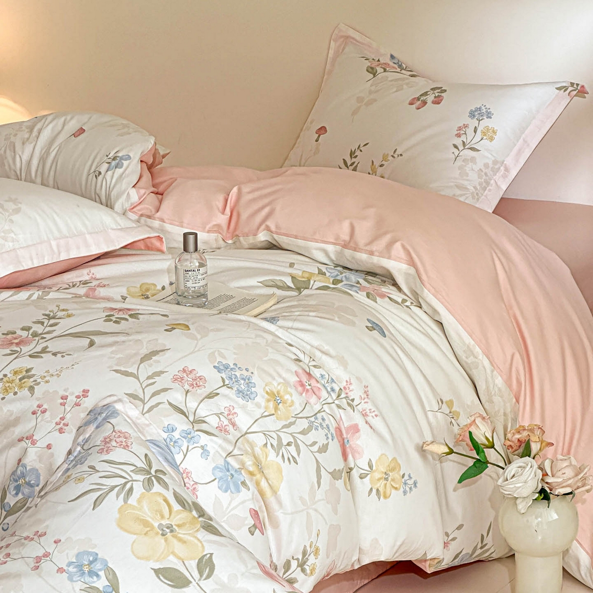 91家纺网 家纺一手货源 找家纺 涵宸家纺 2026新款全棉印花花卉四件套 玉堂春