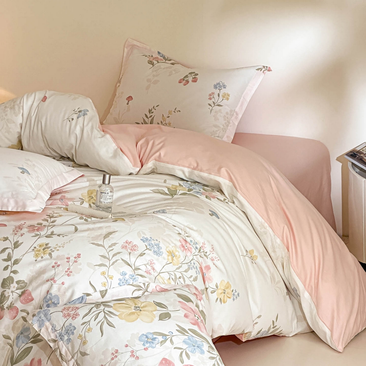 91家纺网 家纺一手货源 找家纺 涵宸家纺 2026新款全棉印花花卉四件套 玉堂春