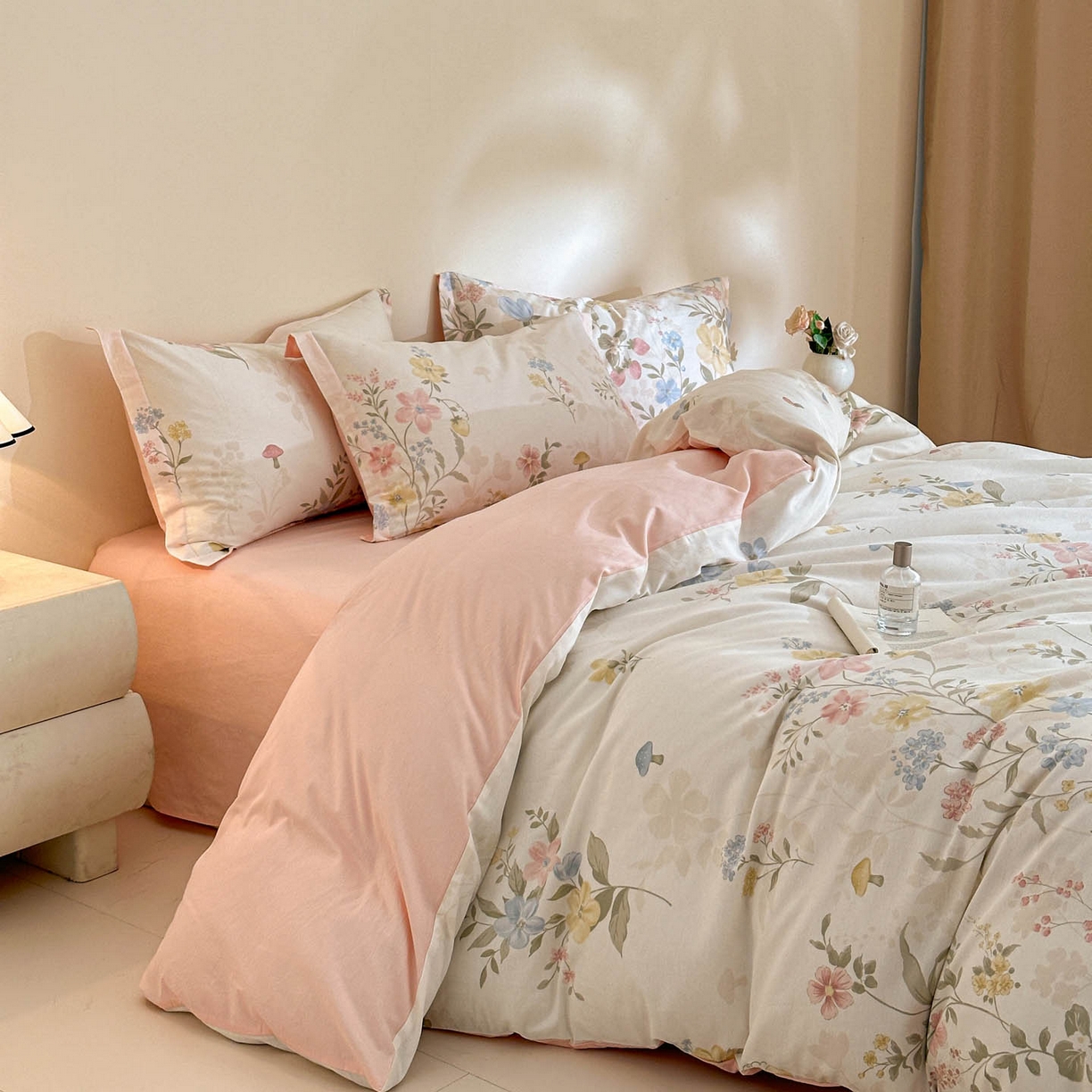 91家纺网 家纺一手货源 找家纺 涵宸家纺 2026新款全棉印花花卉四件套 玉堂春