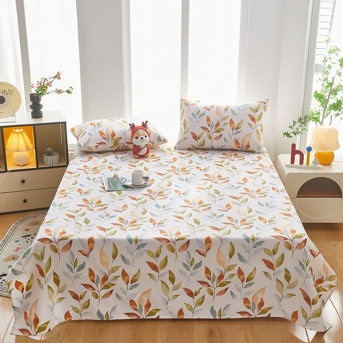 蕾诺家纺 2026新款老粗布加厚全包防滑床单可组合三件套 秋禄