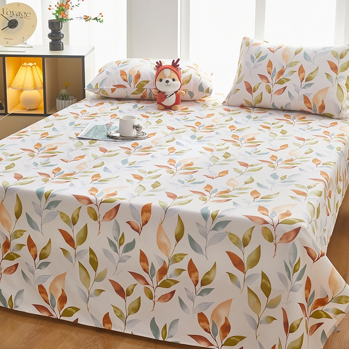 91家纺网 家纺一手货源 找家纺 蕾诺家纺 2026新款老粗布加厚全包防滑床单可组合三件套 秋禄