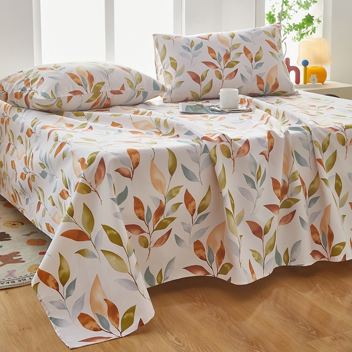 91家纺网 家纺一手货源 找家纺 蕾诺家纺 2026新款老粗布加厚全包防滑床单可组合三件套 秋禄