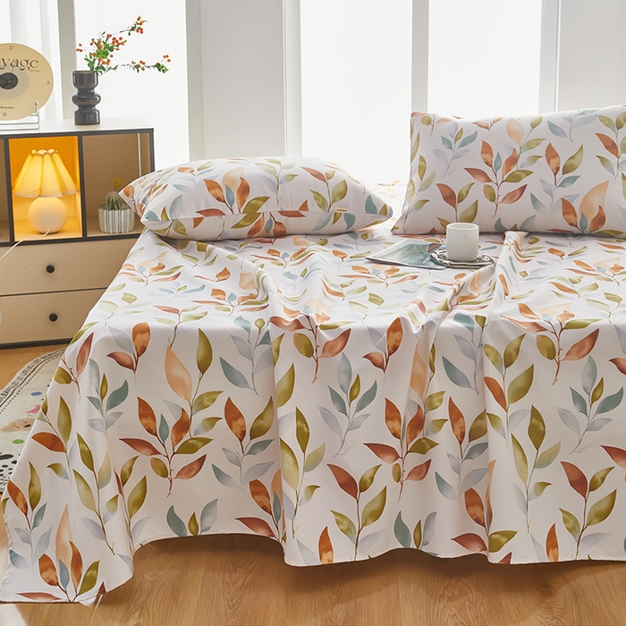 91家纺网 家纺一手货源 找家纺 蕾诺家纺 2026新款老粗布加厚全包防滑床单可组合三件套 秋禄