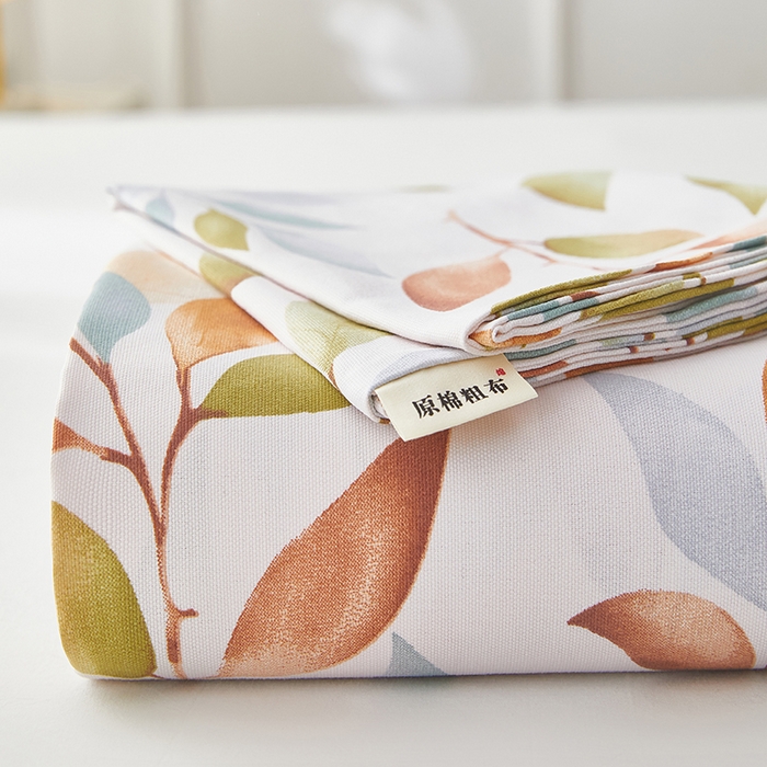 91家纺网 家纺一手货源 找家纺 蕾诺家纺 2026新款老粗布加厚全包防滑床单可组合三件套 秋禄