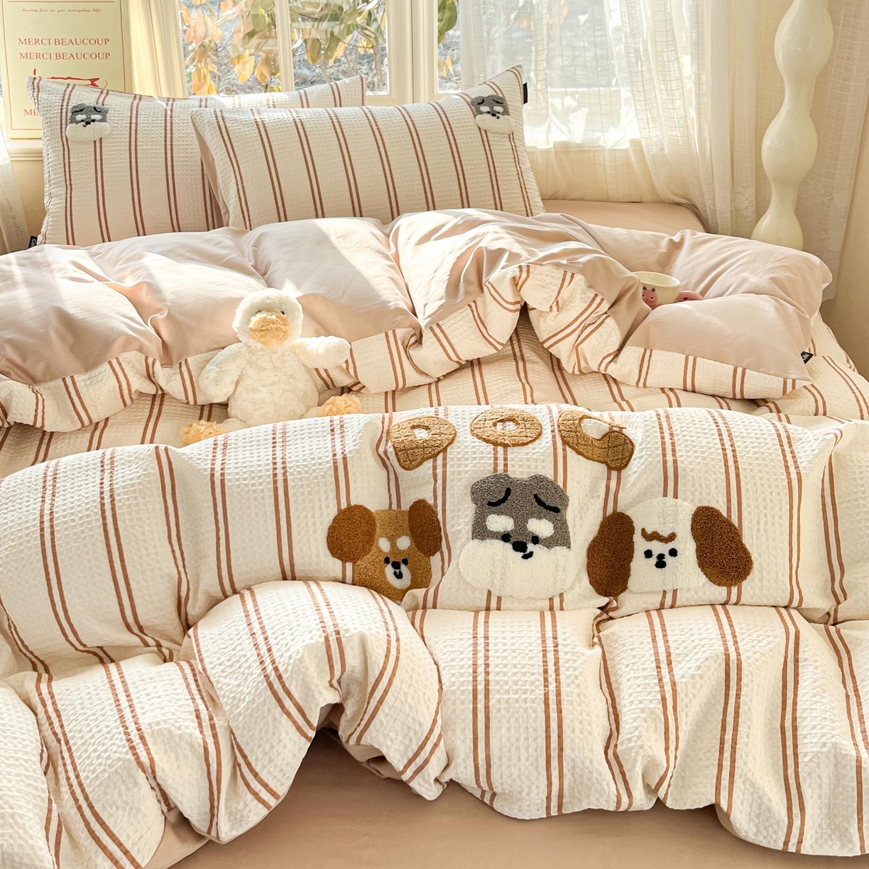 91家纺网 家纺一手货源 找家纺 （总）涵宸家纺 2026新款全棉提花华夫格四件套