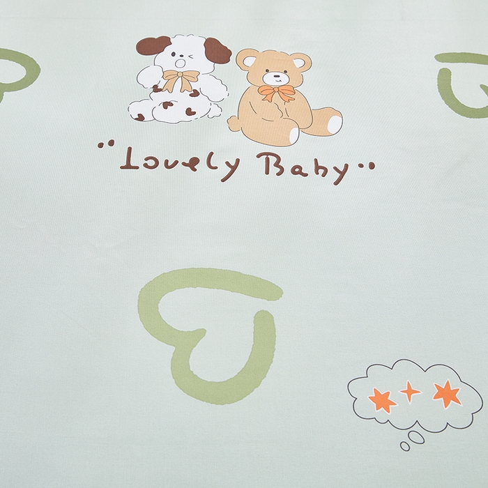 91家纺网 家纺一手货源 找家纺 蕾诺家纺 2026新款老粗布加厚全包防滑床单可组合三件套 泰迪熊