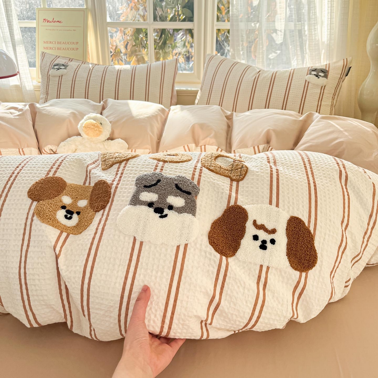 91家纺网 家纺一手货源 找家纺 （总）涵宸家纺 2026新款全棉提花华夫格四件套