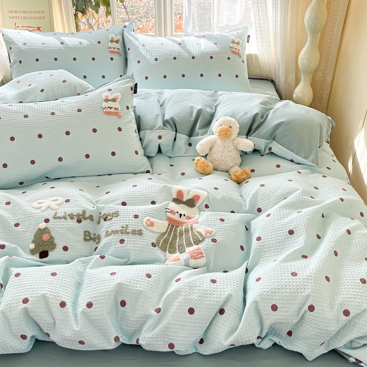 91家纺网 家纺一手货源 找家纺 （总）涵宸家纺 2026新款全棉提花华夫格四件套