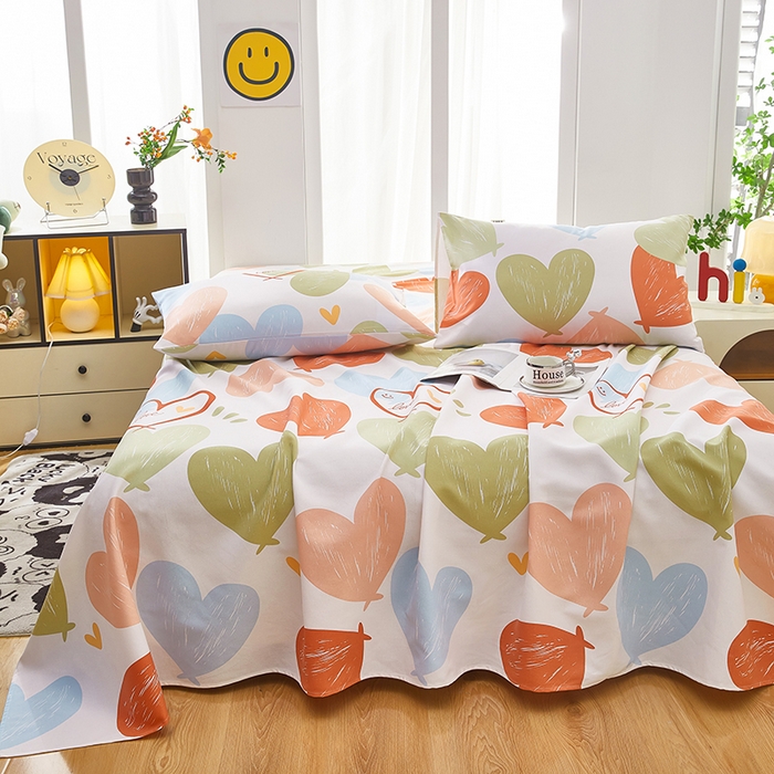 91家纺网 家纺一手货源 找家纺 蕾诺家纺 2026新款老粗布加厚全包防滑床单可组合三件套 心怡