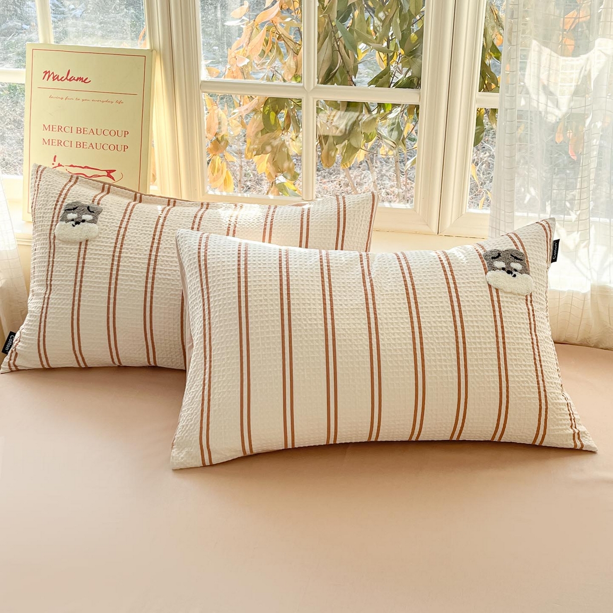 91家纺网 家纺一手货源 找家纺 涵宸家纺 2026新款全棉提花华夫格四件套 风月米