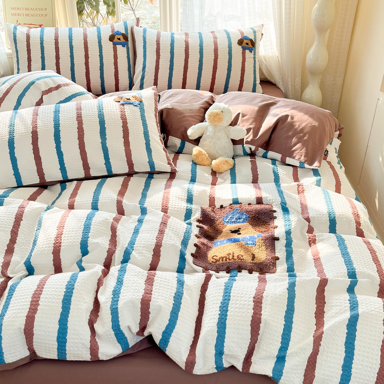 涵宸家纺 2026新款全棉提花华夫格四件套 光遇