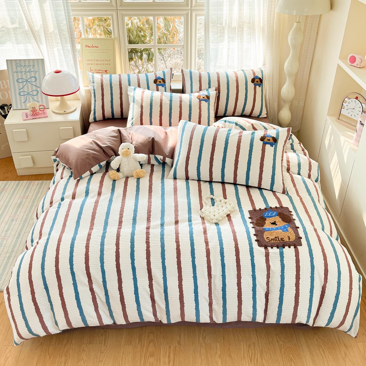 91家纺网 家纺一手货源 找家纺 涵宸家纺 2026新款全棉提花华夫格四件套 光遇