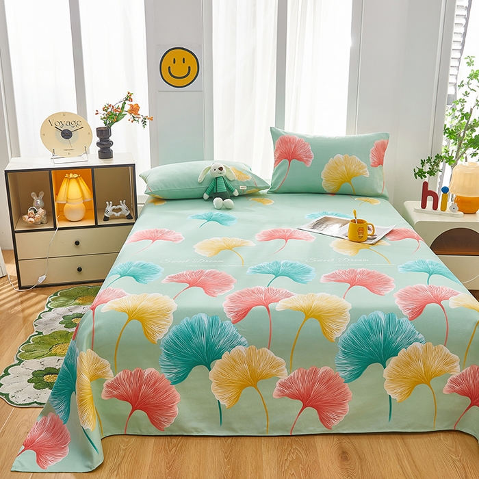 91家纺网 家纺一手货源 找家纺 蕾诺家纺 2026新款老粗布加厚全包防滑床单可组合三件套 杏然