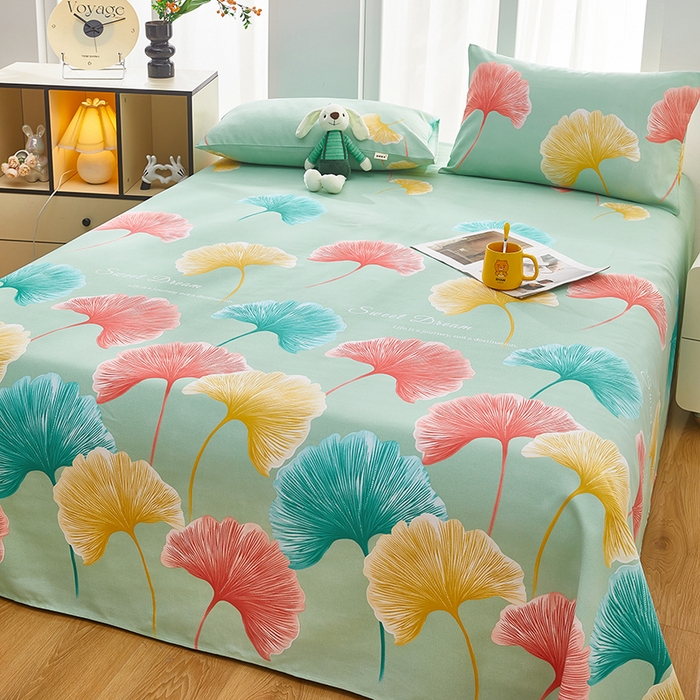 91家纺网 家纺一手货源 找家纺 蕾诺家纺 2026新款老粗布加厚全包防滑床单可组合三件套 杏然