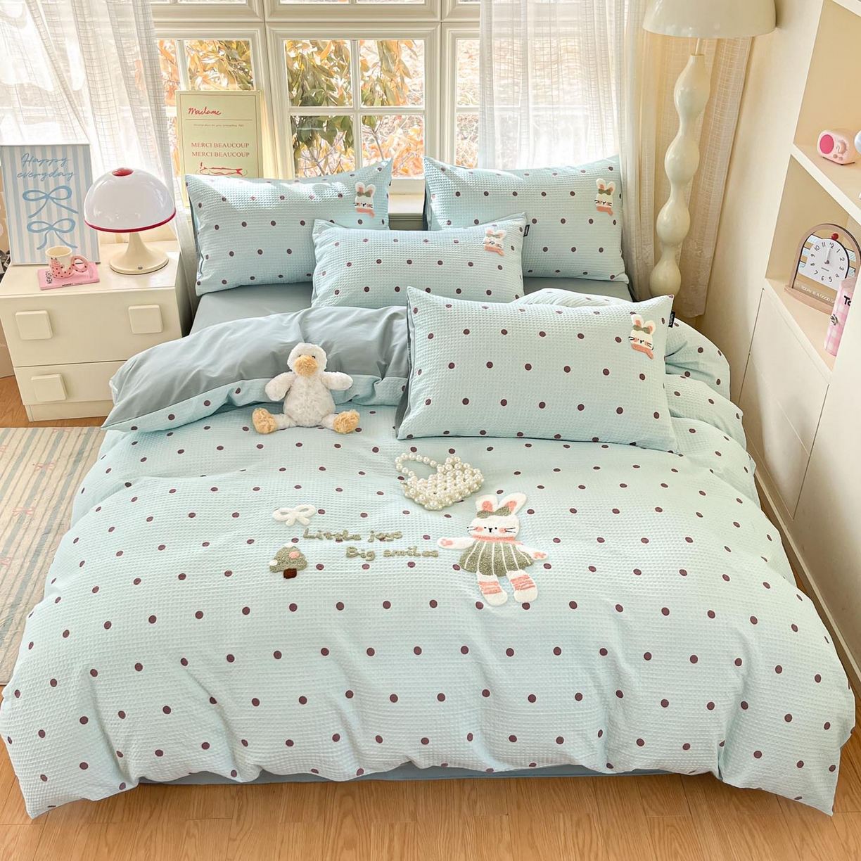 91家纺网 家纺一手货源 找家纺 涵宸家纺 2026新款全棉提花华夫格四件套 卡布