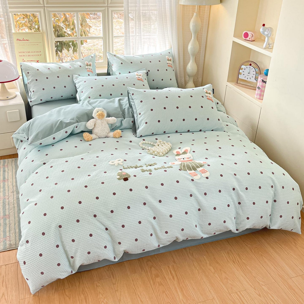 91家纺网 家纺一手货源 找家纺 涵宸家纺 2026新款全棉提花华夫格四件套 卡布