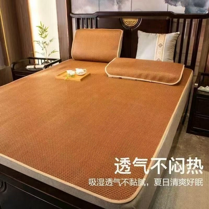 91家纺网 家纺一手货源 找家纺 （总）步步高席业 2026新款电商直播外贸凉席藤席压光步步高加厚版