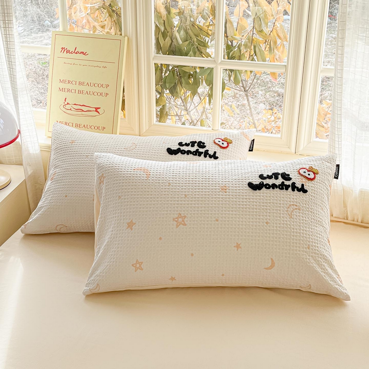 91家纺网 家纺一手货源 找家纺 涵宸家纺 2026新款全棉提花华夫格四件套 云梦星河