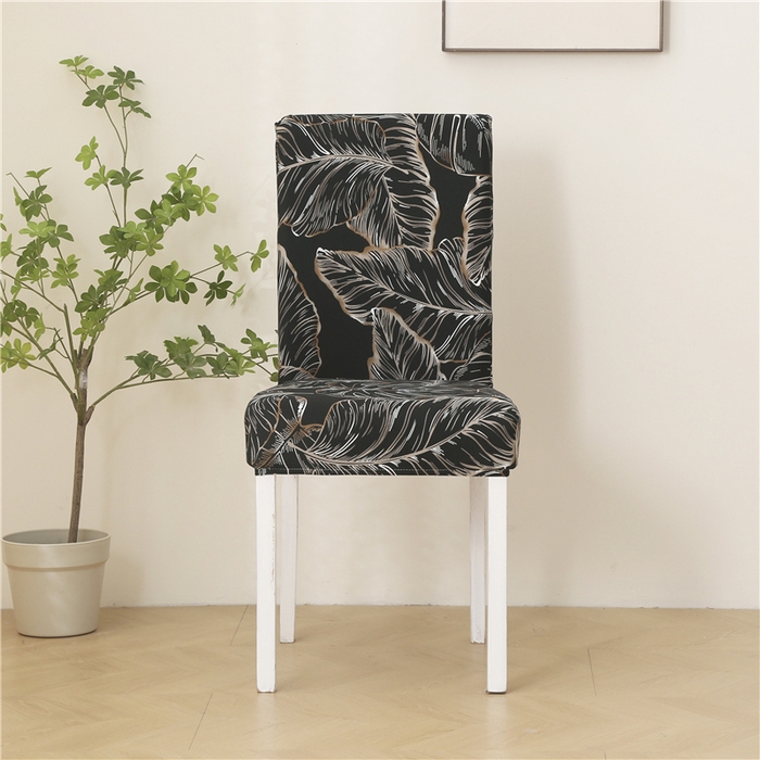 雅竹家纺 牛奶丝印花连体椅套 繁叶