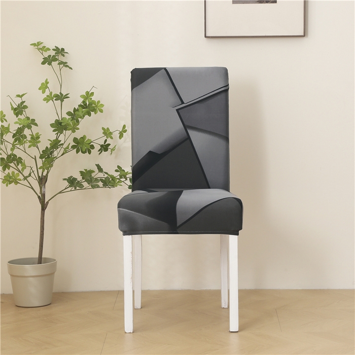 雅竹家纺 牛奶丝印花连体椅套 方糖-深灰