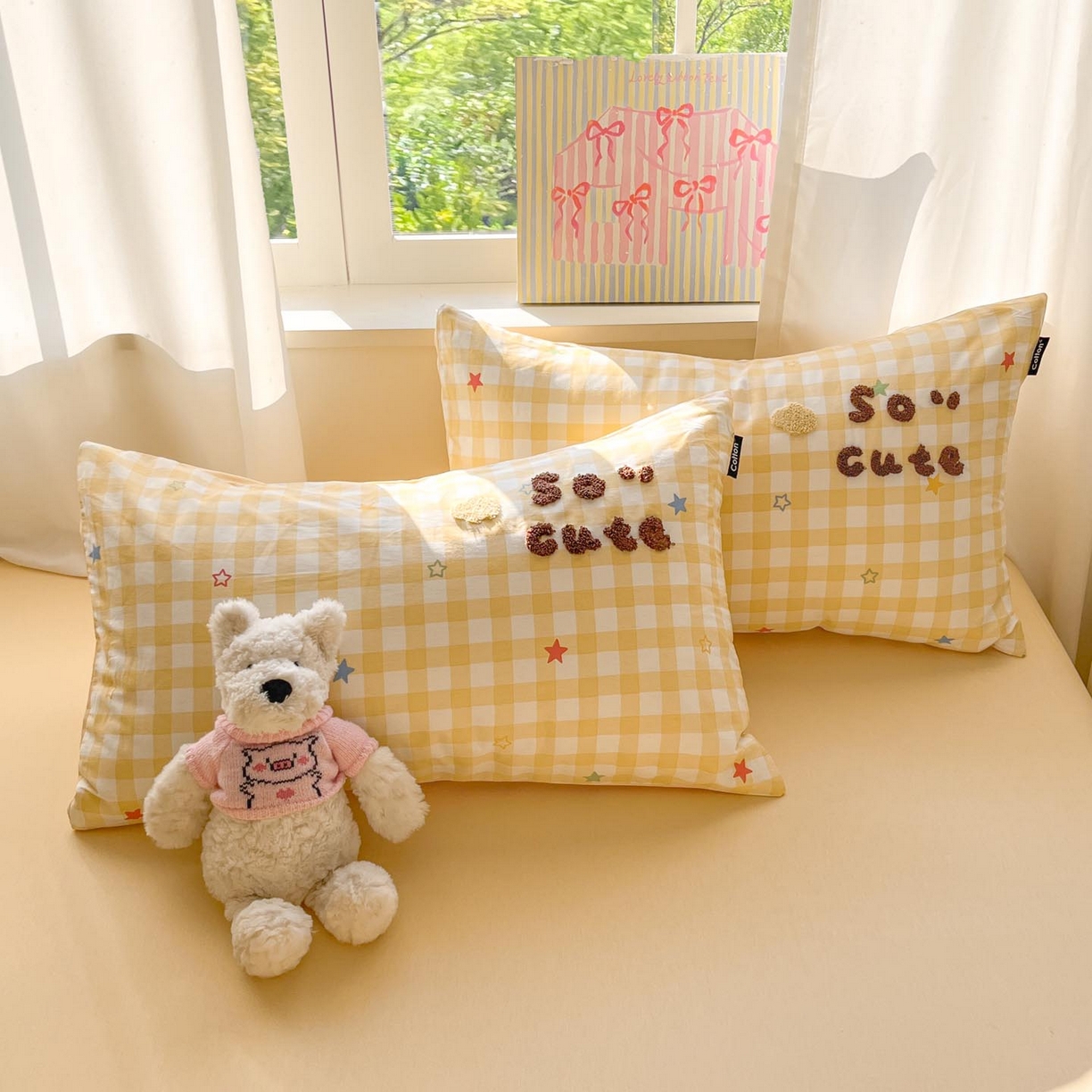 91家纺网 家纺一手货源 找家纺 涵宸家纺 2026新款全棉印花毛巾绣四件套 南瓜巡游