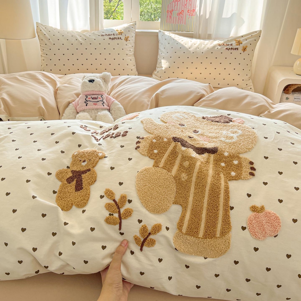 91家纺网 家纺一手货源 找家纺 涵宸家纺 2026新款全棉印花毛巾绣四件套 暖心小象