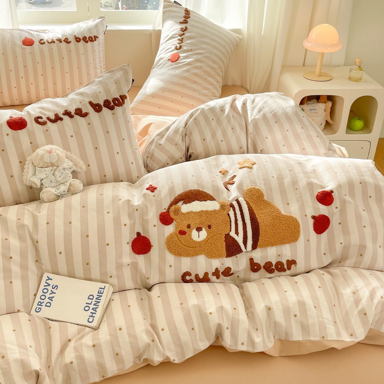 涵宸家纺 2026新款全棉印花毛巾绣四件套 甜梦絮语